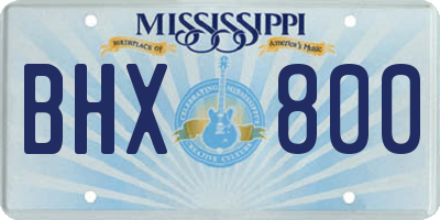 MS license plate BHX800