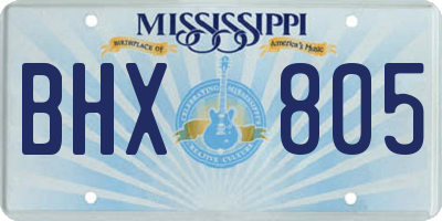 MS license plate BHX805