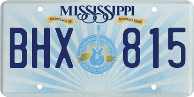 MS license plate BHX815