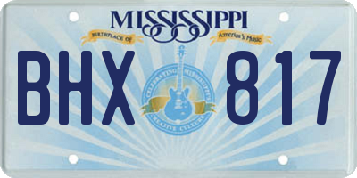 MS license plate BHX817