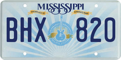 MS license plate BHX820