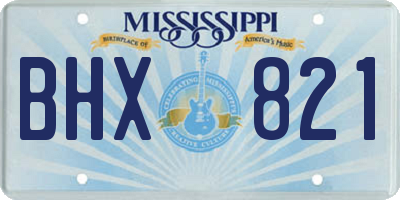MS license plate BHX821