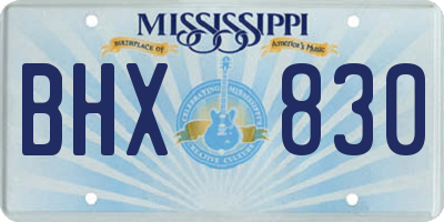 MS license plate BHX830