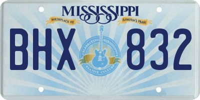 MS license plate BHX832