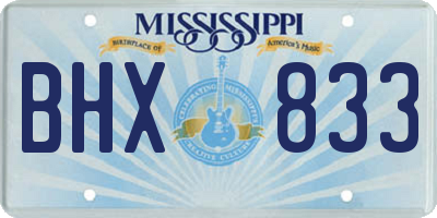 MS license plate BHX833