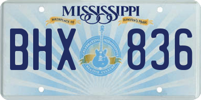 MS license plate BHX836