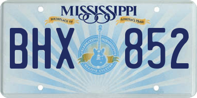 MS license plate BHX852