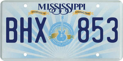 MS license plate BHX853