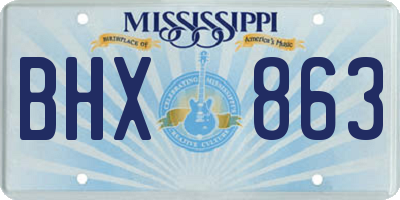 MS license plate BHX863