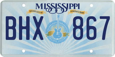 MS license plate BHX867
