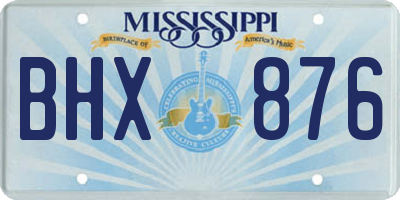 MS license plate BHX876