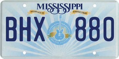 MS license plate BHX880