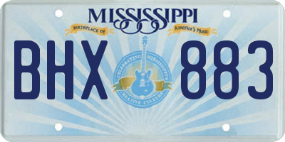 MS license plate BHX883