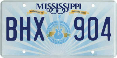 MS license plate BHX904