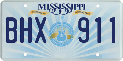 MS license plate BHX911