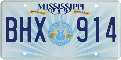 MS license plate BHX914