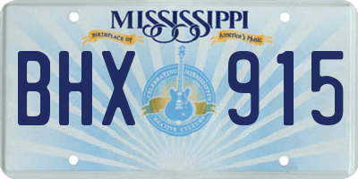 MS license plate BHX915