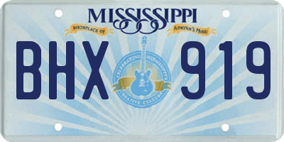 MS license plate BHX919