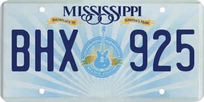 MS license plate BHX925