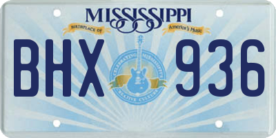 MS license plate BHX936