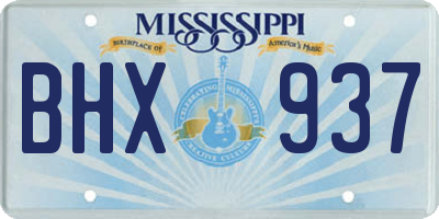 MS license plate BHX937