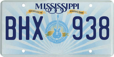 MS license plate BHX938