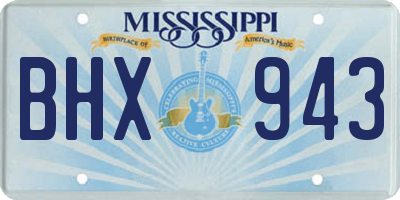 MS license plate BHX943
