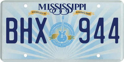 MS license plate BHX944
