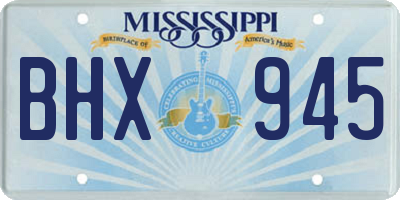 MS license plate BHX945