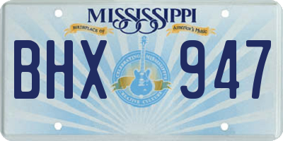 MS license plate BHX947
