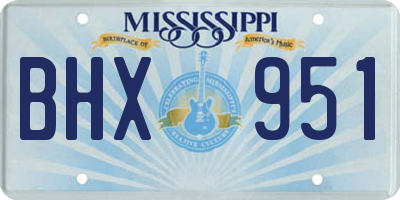 MS license plate BHX951