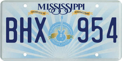 MS license plate BHX954