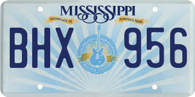 MS license plate BHX956