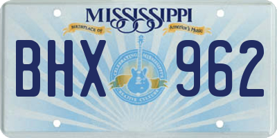 MS license plate BHX962