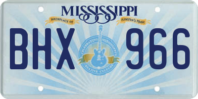 MS license plate BHX966