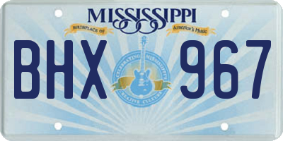 MS license plate BHX967