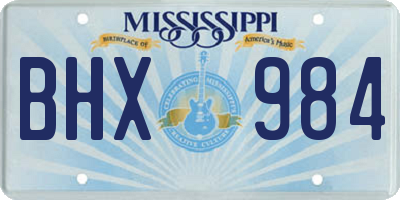 MS license plate BHX984