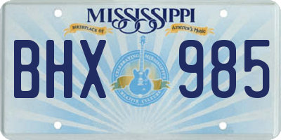 MS license plate BHX985