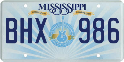 MS license plate BHX986