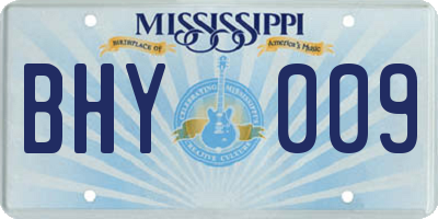 MS license plate BHY009