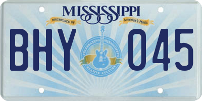 MS license plate BHY045