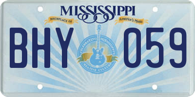 MS license plate BHY059