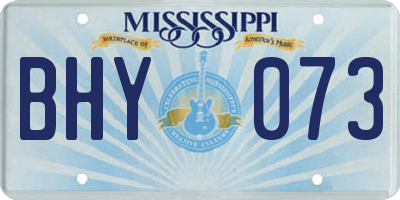 MS license plate BHY073