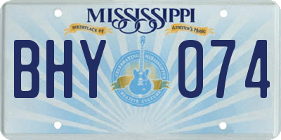 MS license plate BHY074