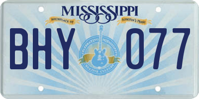 MS license plate BHY077