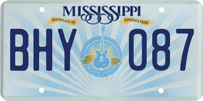 MS license plate BHY087