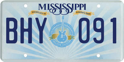 MS license plate BHY091