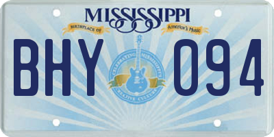 MS license plate BHY094