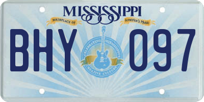 MS license plate BHY097