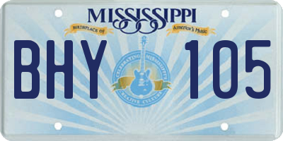 MS license plate BHY105